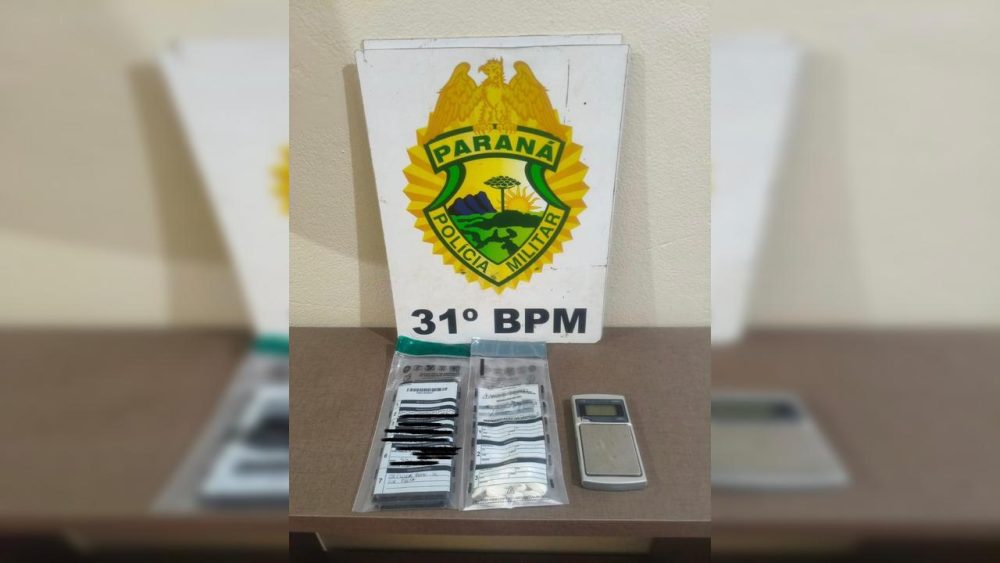 Imagem referente a Denúncia leva PM a apreender 8 gramas de cocaína e prender homem em Palotina