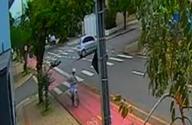 Câmera de segurança registra acidente com moto elétrica no Bairro Brasmadeira em Cascavel