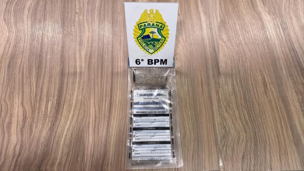 Imagem referente a PM apreende porção de maconha durante abordagem no bairro Interlagos, em Cascavel