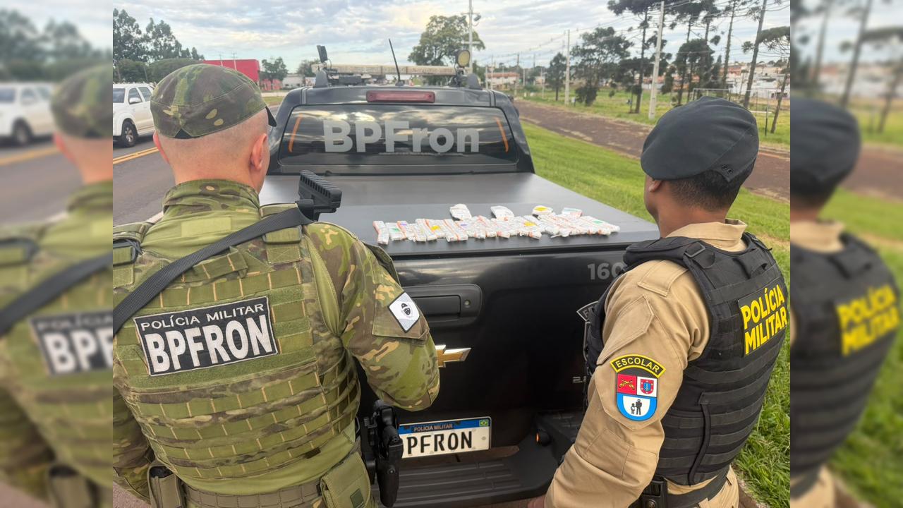 BPFRON apreende medicamentos avaliados em R$ 68 mil na BR-277, em Santa Tereza do Oeste