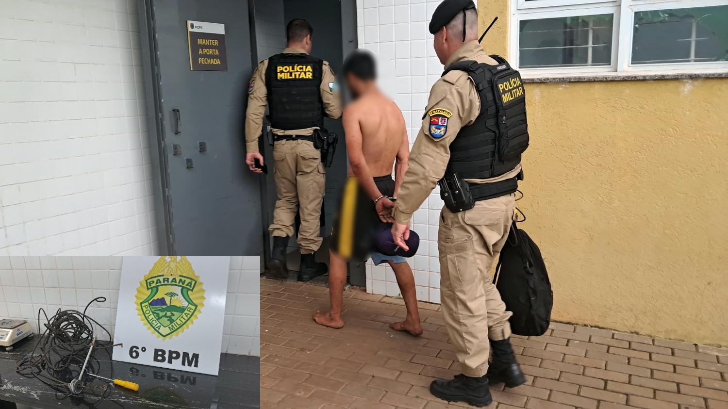 Homem é detido após suspeita de furto de fios de cobre em hotel às margens da BR-277