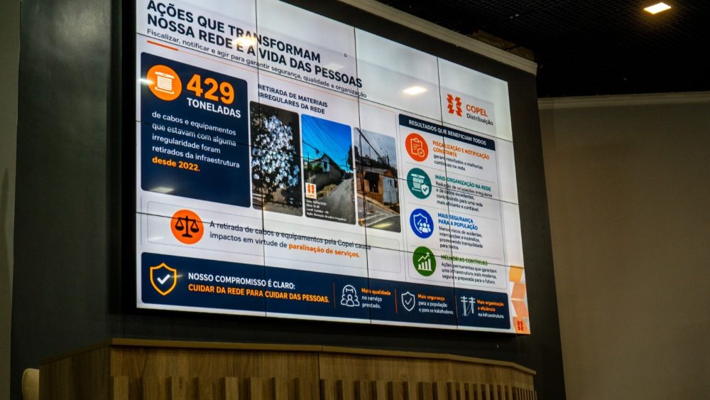 Imagem referente a Lei municipal contribui para retirada de mais de 40 toneladas de cabos em Cascavel