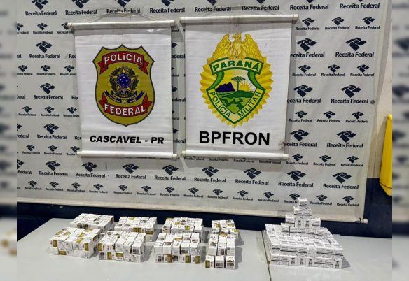 BPFRON e Polícia Federal apreendem carga de emagrecedores durante fiscalização em Corbélia
