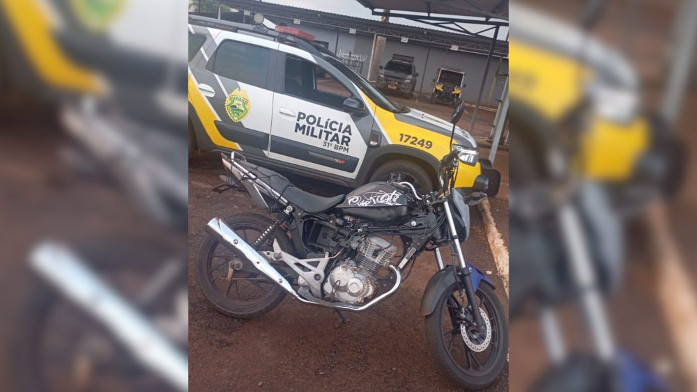 Imagem referente a Polícia em Assis Chateaubriand apreende moto sem placa modificada para 