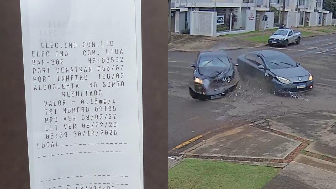 Mesmo ‘batendo certo’, motorista de Civic aponta 0,15 mg/L no bafômetro
